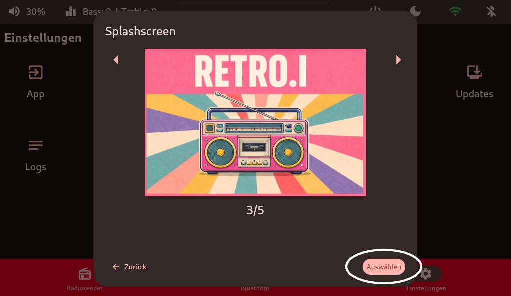 Splashscreen-Auswahl