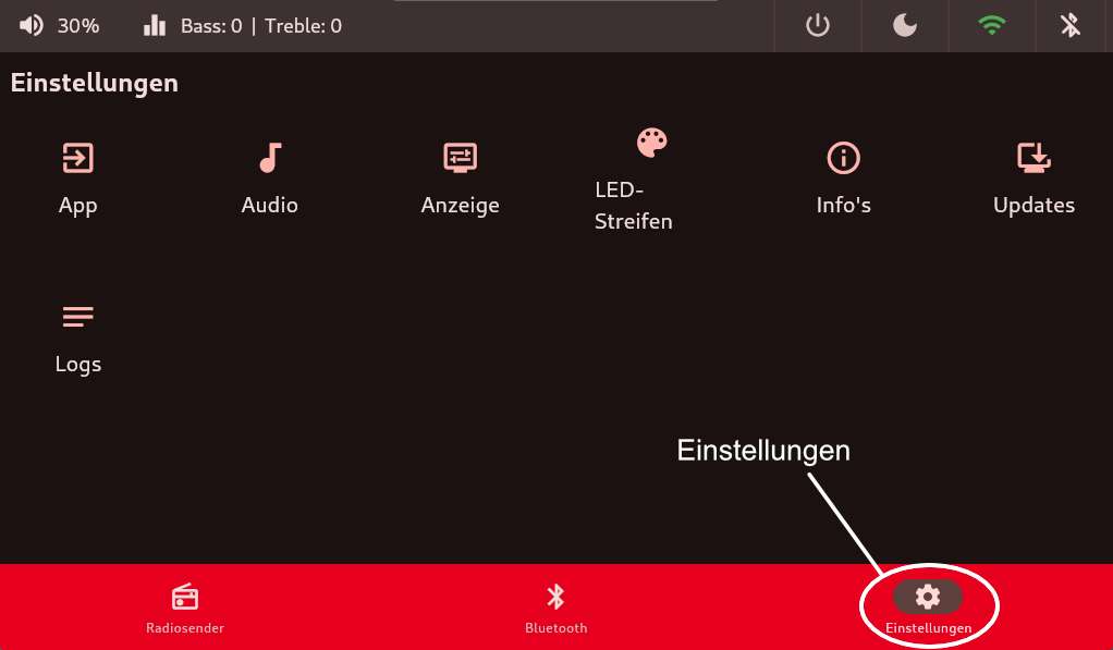 Einstellungen-Kachel