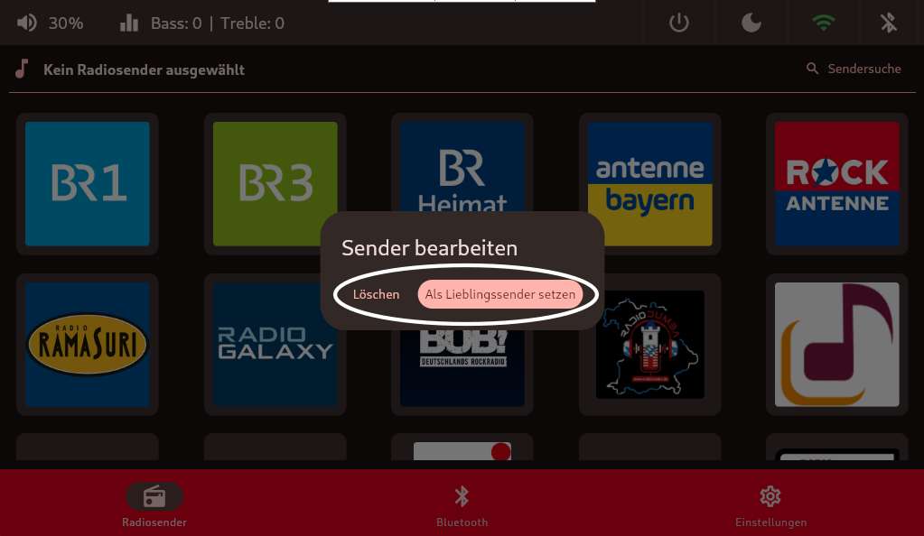 Loeschen / Lieblingssender setzen